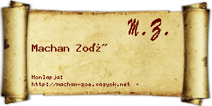 Machan Zoé névjegykártya